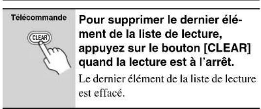 ONKYO DXC390S - Suppression du dernier élément de la liste de lecture - 1