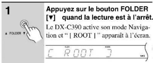 ONKYO DXC390S - Choix de plages MP3 en mode Navigation - 1