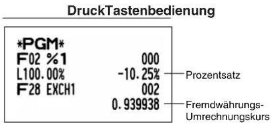 SHARP XEA113 - ■ Programmierung von Prozentsätzen und Fremdwährungs-Umrechnungskurs ( %1 , %2 und EX) - 3
