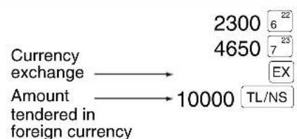 SHARP XEA113 - Applying preset exchange rate - 1