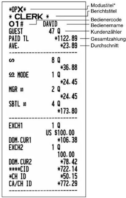 SHARP XEA113 - ■ Einzelbedienerbericht - 1