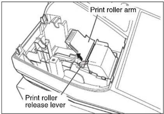 SHARP XEA113 - Precaution: The paper cutter is mounted on the printer cover. Take caution when removing and installing the cover. - 1