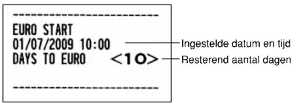 SHARP XEA113 - Instellen van de datum en tijd voor het moment dat de automatische modificatie naar de EURO moet worden uitgevoerd - 1