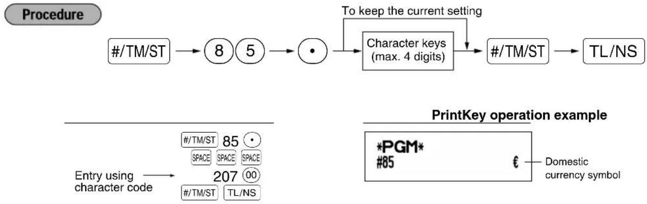 SHARP XEA113 - ■ Domestic currency symbol (4 digits) - 1