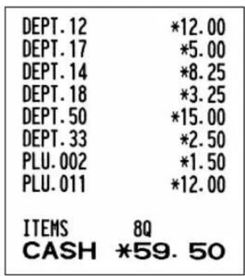 SHARP XEA113 - Receipt printKey operation example - 1