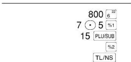 SHARP XEA113 - Prozentberechnung für Postenregistrierungen - 1