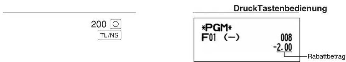 SHARP XEA113 - Programmierung des Rabattastenbetrags - 2