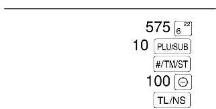 SHARP XEA113 - Deduction for subtotal - 1