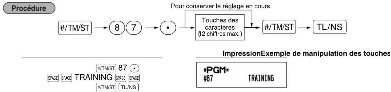 SHARP XEA113 - ■ Texte pour le mode de formation (12 chiffres) - 1