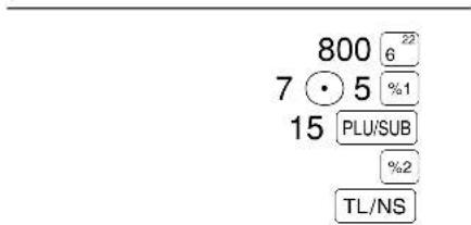 SHARP XEA113 - Berekenen van percentage van artikel - 1
