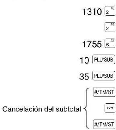 SHARP XEA113 - Cancelación del subtotal - 1