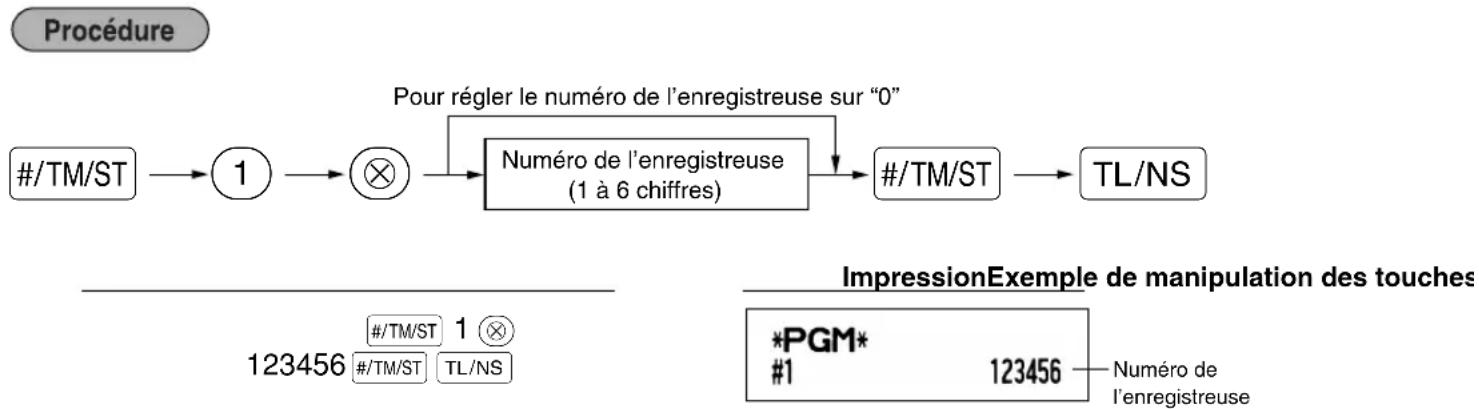 SHARP XEA113 - ■ Numéro de l'enregistreuse - 1