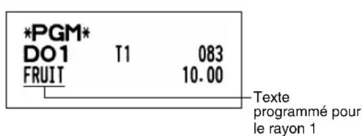 *PGM* DO1 T1 083 FRUIT 10.00 Texte programmé pour le rayon 1