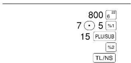 SHARP XEA113 - Percent calculation for item entries - 1
