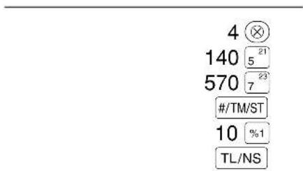 SHARP XEA113 - Prozentberechnung für Zwischensumme - 1