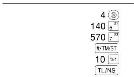 SHARP XEA113 - Percent calculation for subtotal - 1