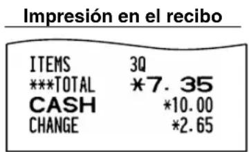 SHARP XEA113 - - Importe recibido en metálico o cheque - 2