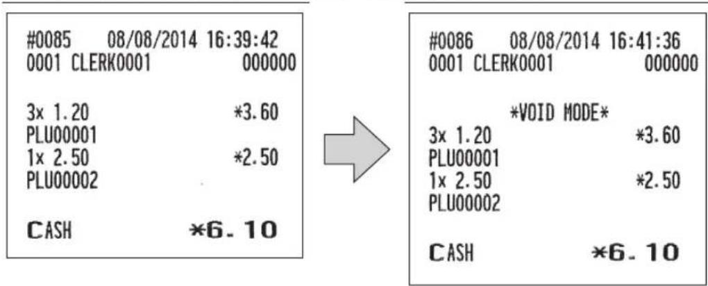 SHARP ERA411 - Ticket de caisse incorrect Ticket de caisse d'annulation - 1