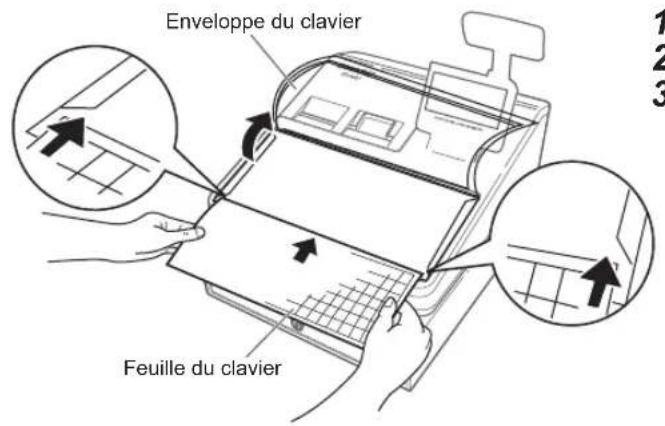 SHARP ERA411 - Insertion de la feuille des touches - 1