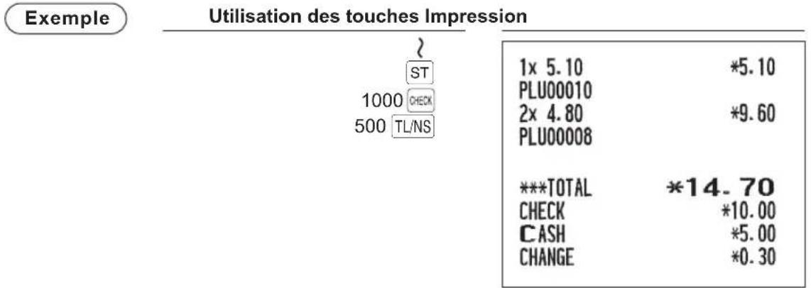 SHARP ERA411 - Paiements mixtes (comptant + chèque) - 1