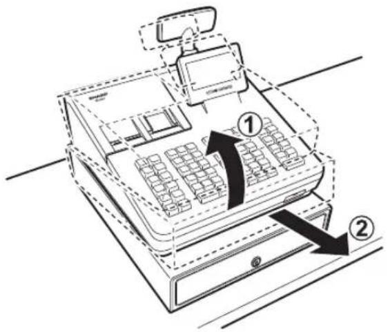 SHARP ERA411 - Dépose de l'équerre angulaire de fi xation de l'enregistreuse - 1