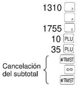 SHARP ERA220 - Cancelación del subtotal - 1