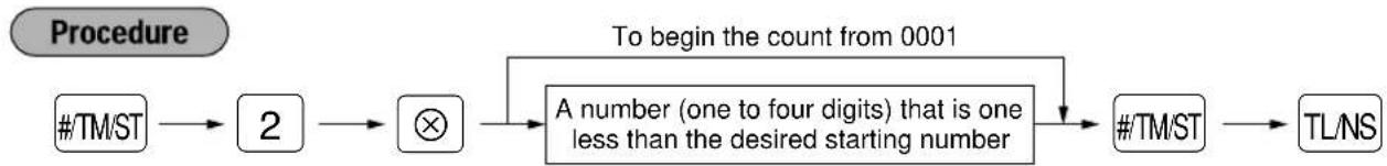 SHARP ERA220 - ■ Setting the consecutive number - 1