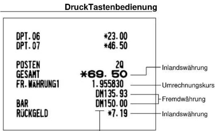 SHARP ERA220 - Verwendung des programmierten Umrechnungskurses - 2