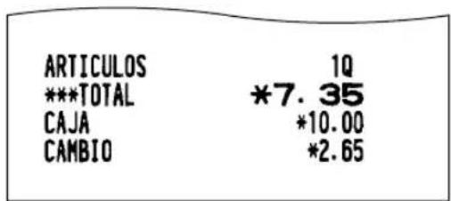 SHARP ERA220 - - Importe recibido en metálico o cheque - 2