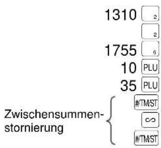 SHARP ERA220 - Zwischensummenstorno - 1