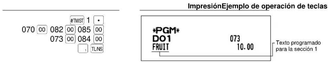 SHARP ERA220 - ■ Programación del texto de sección - 2