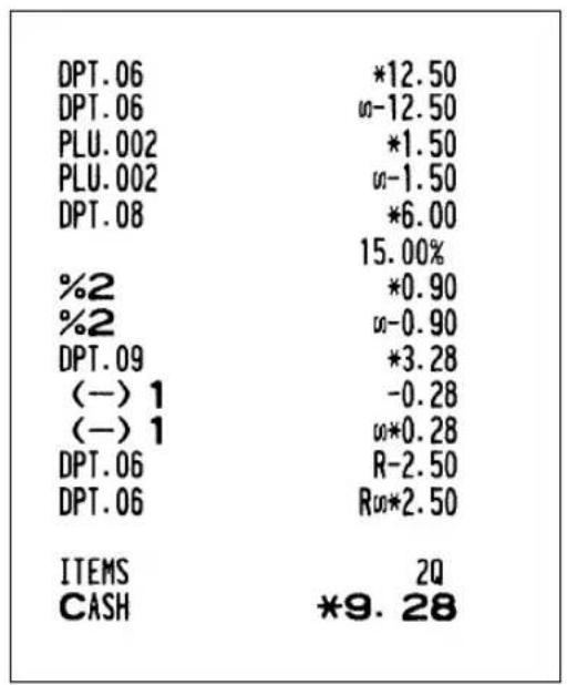 SHARP ERA220 - Correction of the last entry (direct void) - 2