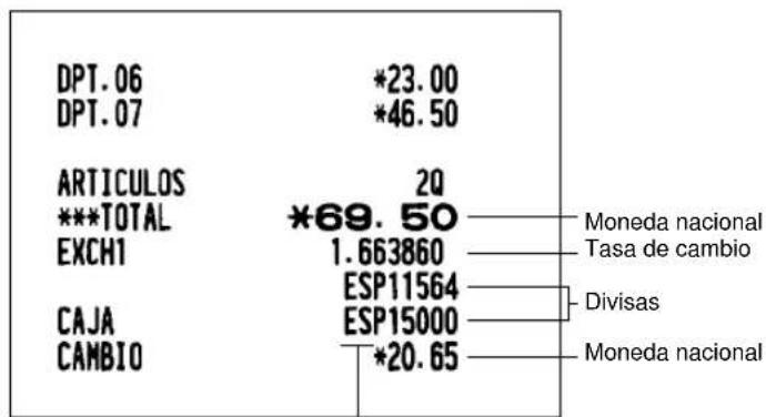 SHARP ERA220 - Aplicación de la tasa de cambio de moneda extranjera preajustada - 2