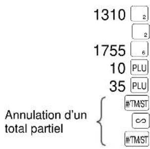 SHARP ERA220 - Annulation d'un total partiel - 1