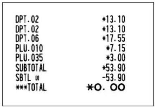 SHARP ERA220 - Subtotal void - 2