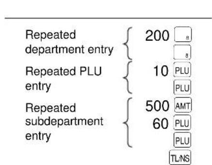SHARP ERA220 - ■ Repeat entries - 1