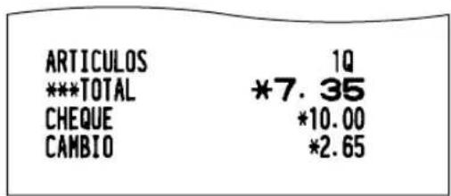 SHARP ERA220 - - Importe recibido en metálico o cheque - 4