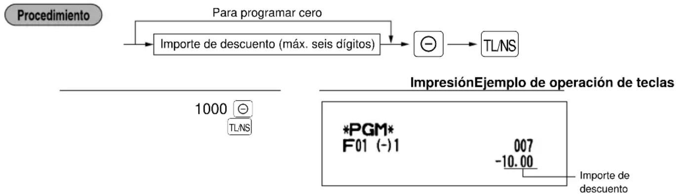 SHARP ERA220 - ■ Programación del importe de la tecla de descuento (⊖) - 1