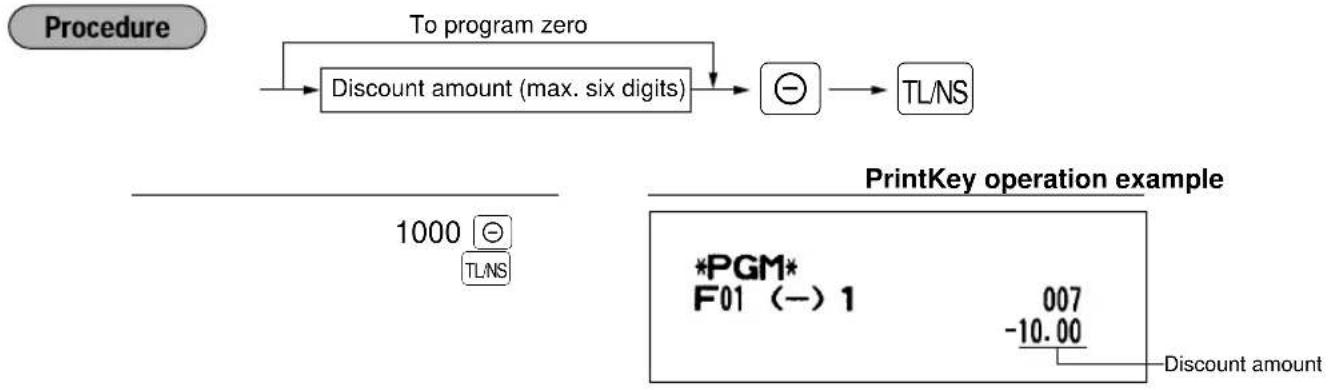 SHARP ERA220 - ■ Programming the discount key amount (⊖) - 1