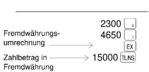SHARP ERA220 - Verwendung des programmierten Umrechnungskurses - 1