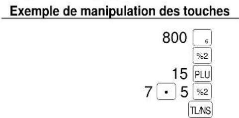 SHARP ERA220 - ■ Calculs de pourcentages (prime ou rabais) - 3