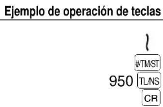 Ejemplo de operación de teclas # #TM/ST 950 TL/NS CR