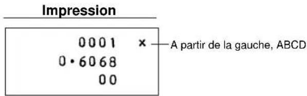 Impression 0 0 0 1 × A partir de la gauche, ABCD 0 • 60 68 0 0