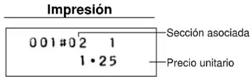 Impresión 001#02 1 1·25 Sección asociada Precio unitario