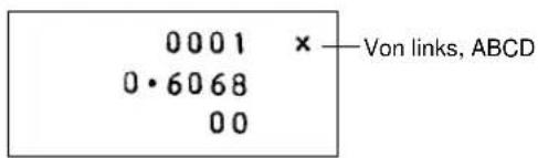 0001 × Von links, ABCD 0·6068 00
