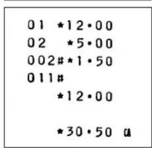 01 *12·00 02 *5·00 002#*1·50 011# *12·00 *30·50 a