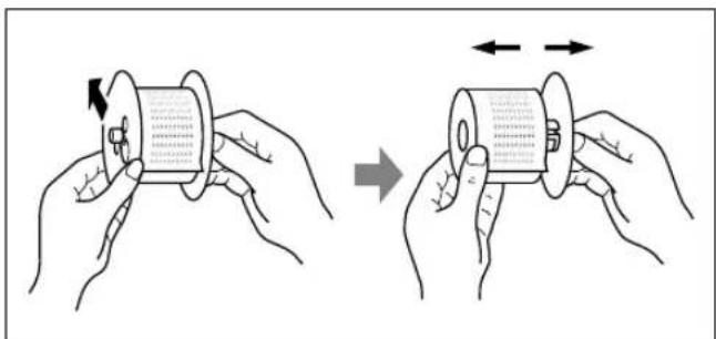 Diagram illustrating the process of moving a cylindrical object, showing before and after rotation with directional arrows.