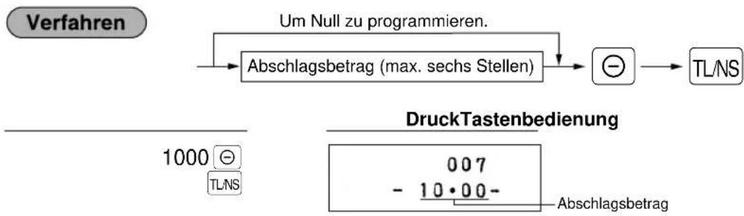 SHARP ERA180 - ■ Programmierung des Abschlagsbetrags (⊖) - 1