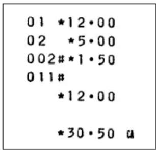01 *12·00 02 *5·00 002#*1·50 011# *12·00 *30·50 u