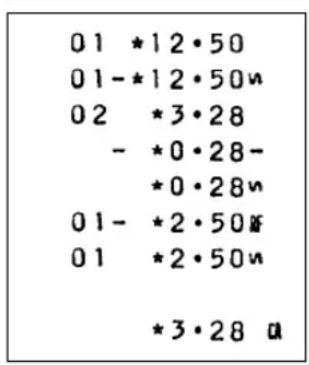 01 *12·50 01-*12·50n 02 *3·28 - *0·28- *0·28n 01-*2·50# 01 *2·50n *3·28 a
